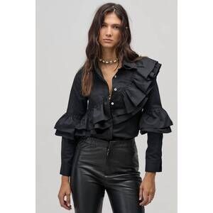 NEW LANTHROPY mambo poplin shirt in black